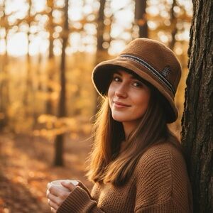 Vintage Brown Fuzzy Union Made Acrylic Winter Hat by Made In Canada
